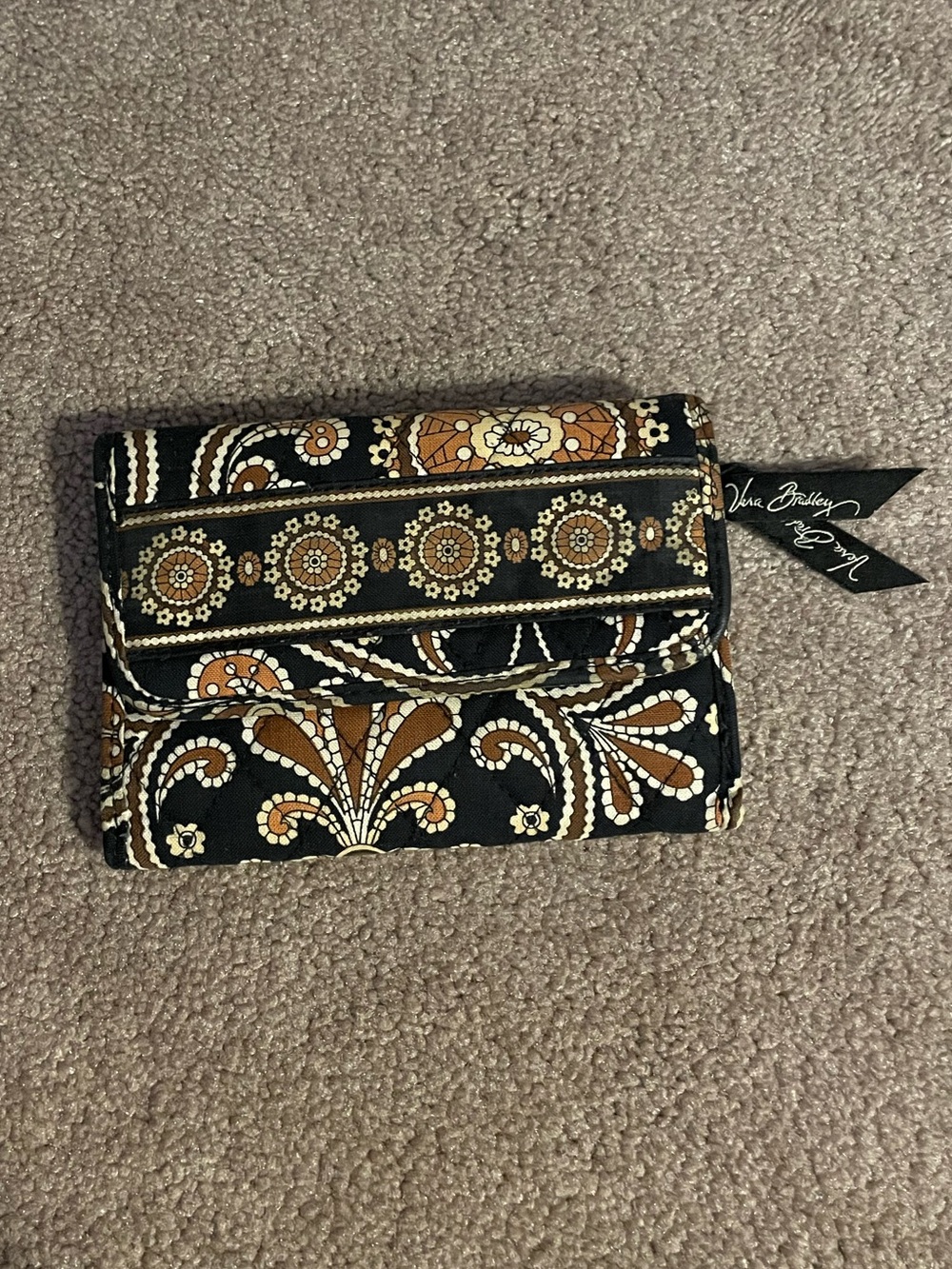 Vintage Vera Bradley Cafe Latte Trifold Wallet